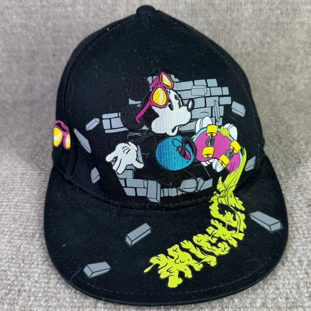 Disney Mickey Mouse‎ Hat Kids Youth Black Skateboard Snapback